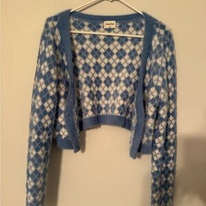 Sunday Best Blue and White Plaid Cardigan